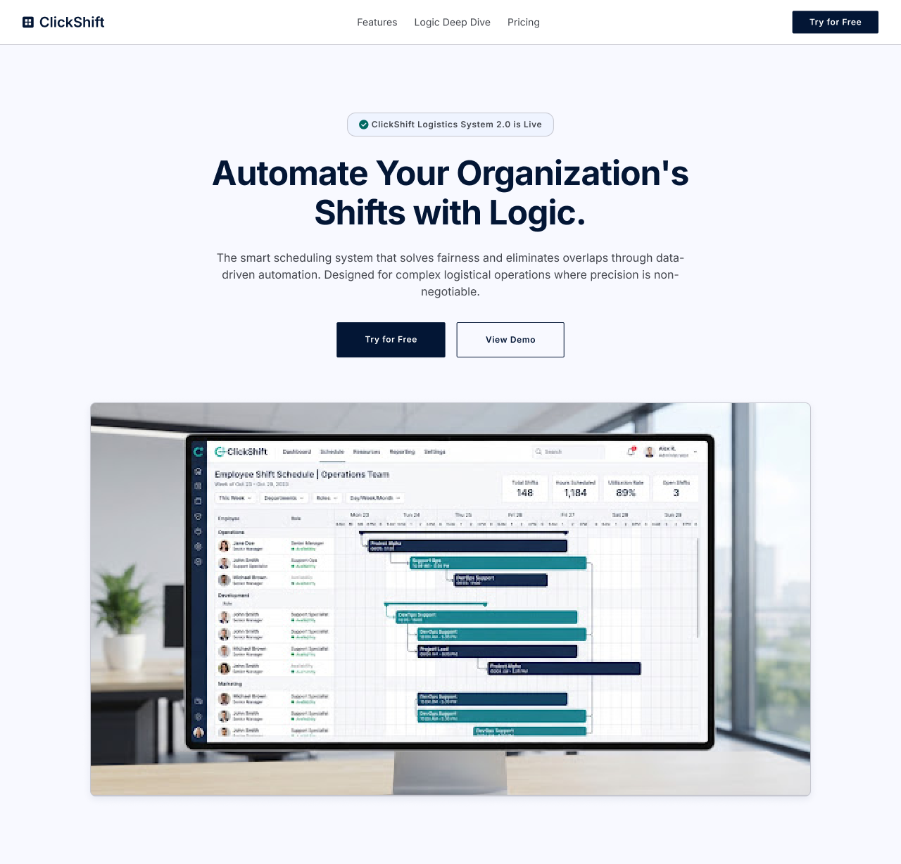 ClickShift — smart scheduling system preview